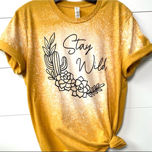 Tops - Stay Wild cactus distressed graphic shirt boho tee